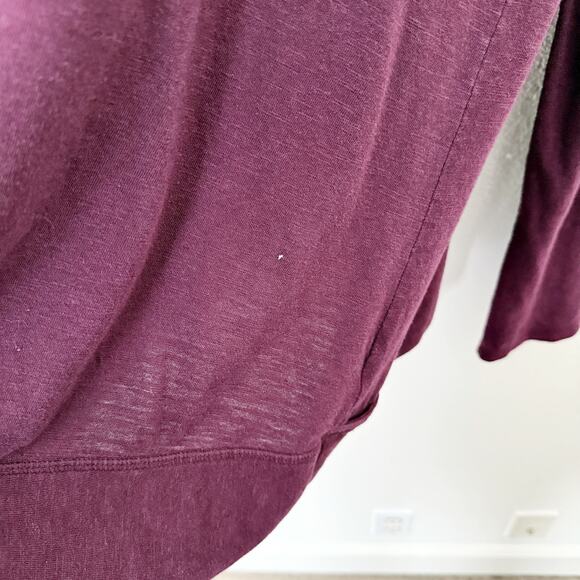 [Lucy] Purple Open Front Slub Knit Cocoon Cardigan Cozy Wrap Sweater *Flaw Sz XL - Picture 9 of 11